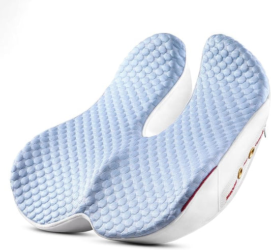 Seat Cushion for Tailbone Pain Relief X-Large ,Ergonomic Office Chair Cushions for Butt Hip Lower Back & Sciatica Pain Relief Pillow,Pressure Relief Seat Cushion for Long Sitting, Car & Plane（Blue)