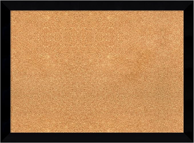 Amanti Art Natural Cork Board for Wall, 23x31 Vision Board with Black Wood Frame, Medium Corkboard Office Decor for Home Organization, Modern Contemporary Corkboard Pinboard to display items for home