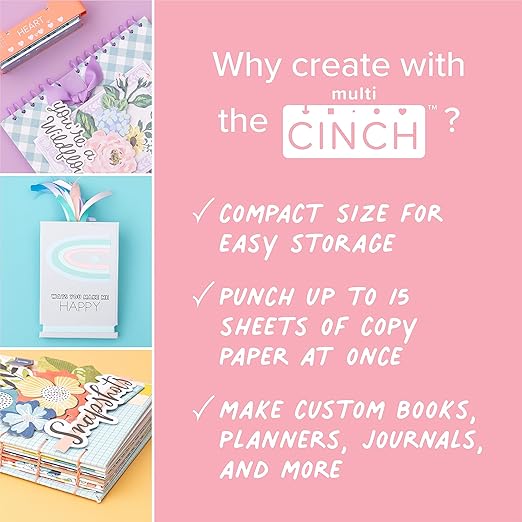We R Memory Keepers Multi Cinch Kit (2 in 1 Circle & Disc) Book Binding Art Crafts Sewing Scrapbooking Journaling Printmaking Paper Craft Office Home Card Stock DIY Card Making Sticker Machine