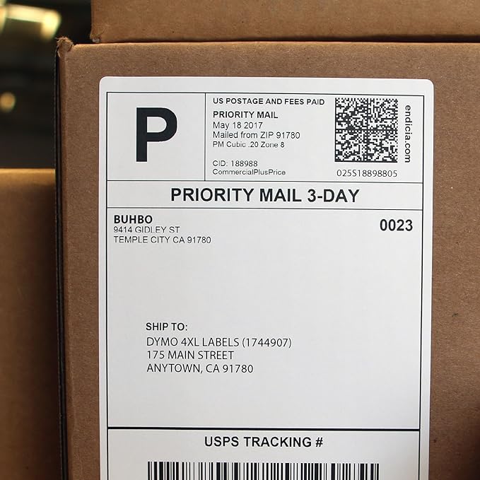 Buhbo Compatible with DYMO LabelWriter 4XL 4" x 6" Shipping Label 1744907, White (220 Per Roll)