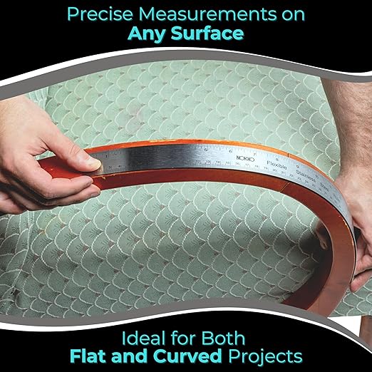 NOKKO 18 Inch Metal Ruler with Cork Backing, Pack of 10 - Flexible Stainless Steel Straight Edge Ruler with Inches and Centimeters, Non-Slip Backing for Precision and Stability