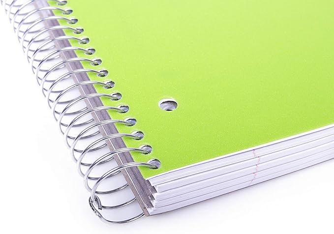 Mintra Office Durable Spiral Notebooks, 5 Subject (Green, College Ruled 1pk)