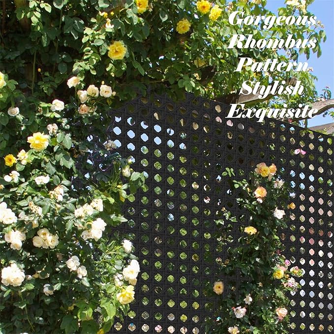 NicBex Room Divider 1 Panel Room Dividers with Rhombus Pattern Design Partition Room Dividers and Metal Privacy Screens Wall Divider for Outdoor, Room Separation,48.31" W x 15.75" D x 70.75" H, Black