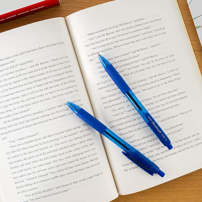 AIHAO Retractable Ballpoint Pens, Blue Ink, 24 Pack – 1.0mm Medium Point, Ultra-Smooth Ink, Comfortable Grip, Ideal for Journaling, Note Taking & Planners