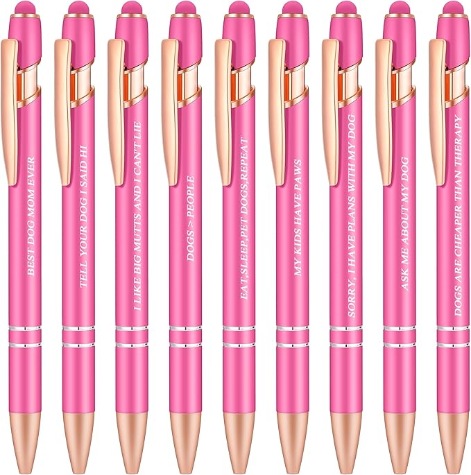 Dog Mom Gifts for Women Ballpoint Pens with Stylus Tip Gifts for Dog Lovers Women Vet Tech People Pens A Snarky Gag