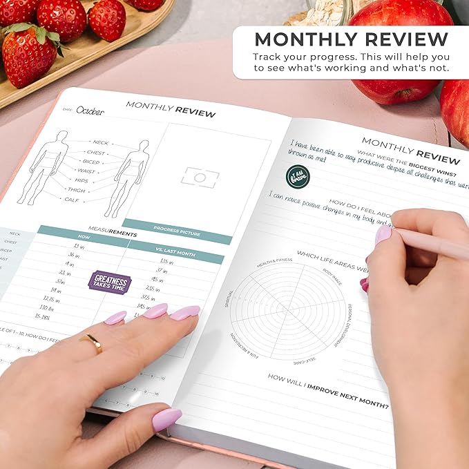 Clever Fox Weekly Meal Planner - Weekly & Daily Meal Prep Journal with Shopping and Grocery Lists for Menu Planning, Healthy Diet & Weight Loss Tracking, Lasts 1 Year, Undated, A5 - Light Pink