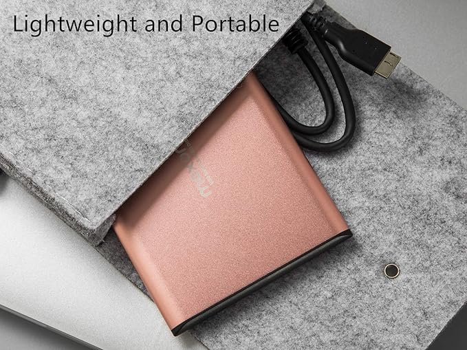 Maxone 160GB External Hard Drive Portable 2.5'' Ultra Slim HDD Storage USB 3.0 Compatible with PC, Laptop, Rose Pink