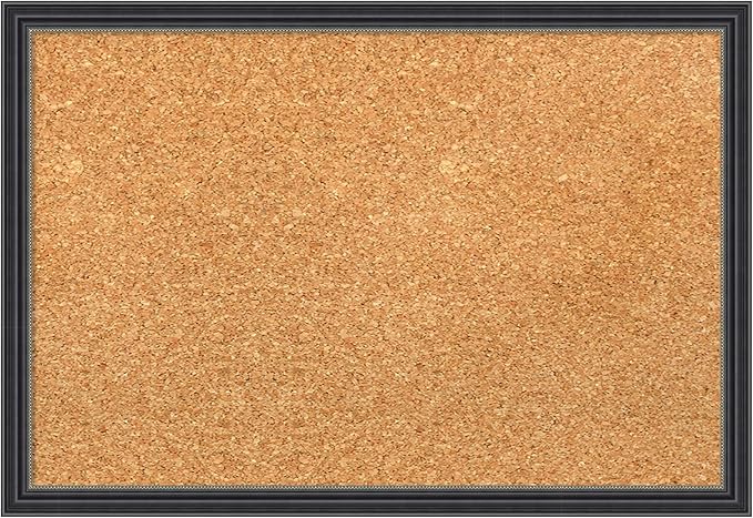 Amanti Art Natural Cork Board for Wall, 13x19 Vision Board with Black Wood Frame, Small Corkboard Office Decor for Home Organization, Traditional Corkboard Pinboard to Display Items for Home