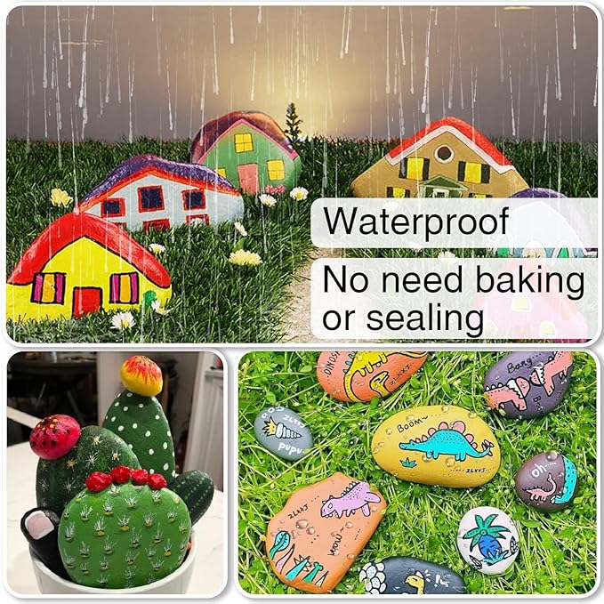 Light Green Permanent Paint Pens - 2 Pack Oil Based Paint Markers, Pens For Rock Painting Car Tyre Metal, Plastic, Canvas, Mugs, Wood, Glass, Quick Drying and Waterproof, Medium Point