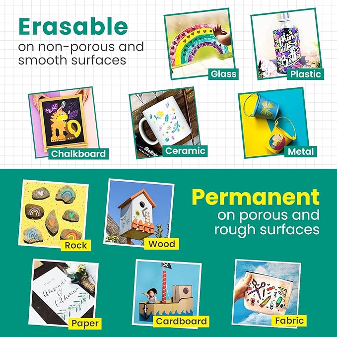 Extra Fine Tip White Chalk Markers (4 Pack 1mm Point) Chalk Pens - White Dry Erase Marker Pen for Blackboard, Chalkboards, Windows, Glass, Bistro, Signs