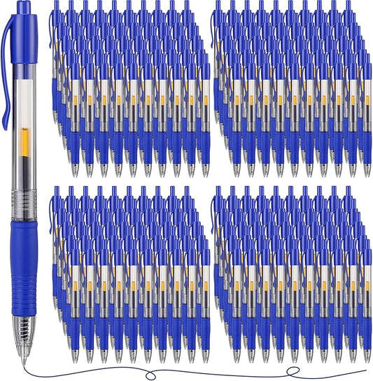 Jetec 500 Pcs Premium Gel Roller Pens Bulk, Fine Point 0.7 mm, Retractable Gel Ink Roller Ball Pens for Writing Journaling Taking Notes Office (Blue)