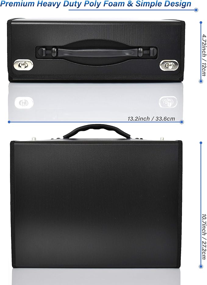 CNK Accordion File Folders with 24 Pockets Organizer for Document Paper Storage Folder Documents Expanding Binder Folio Pocket Receipt Filing Expandable Files Dividers Labels Letter Durable Handle