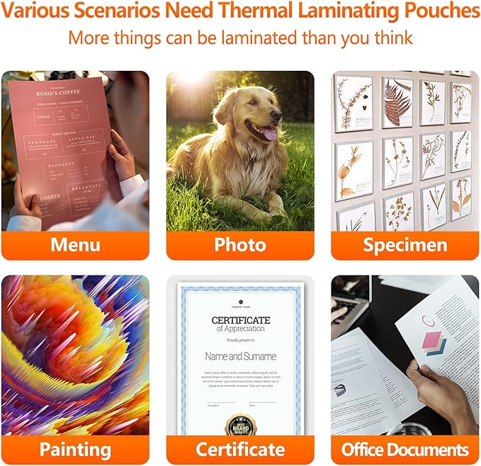 Thermal Laminating Pouches, 9 x 11.5 Inches Laminating Sheets, 3 mil Thick Laminate Sheets, 1000 Pack,Clear