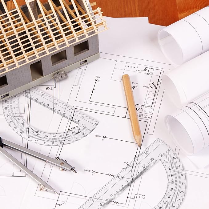 Zonon 50 Pieces Plastic Protractors Bulk Classroom Clear Math Protractors 180 Degrees 6 Inch for Geometry Student, Angle Measurement, Students Back to School Supplies Office Supplies