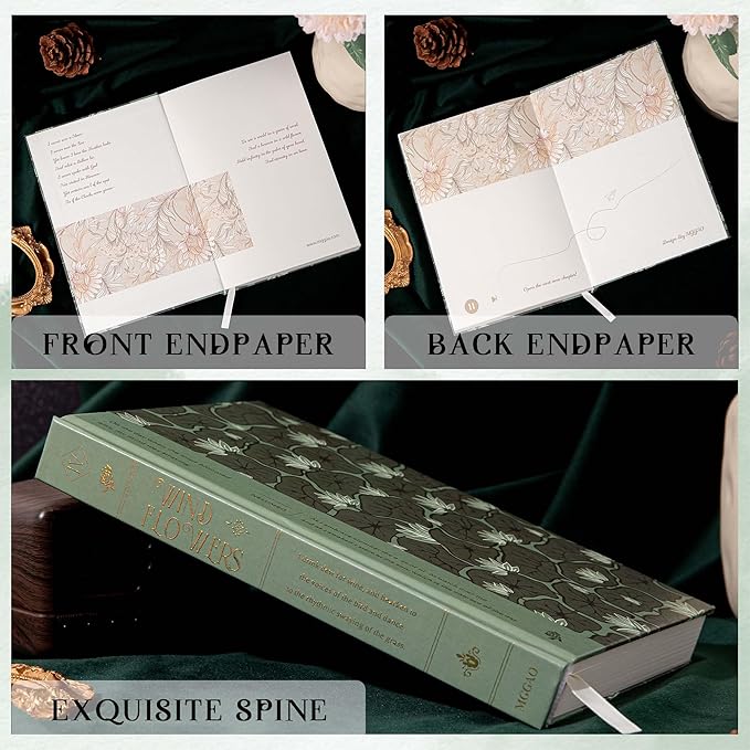 Hardcover Journal for Women Girls, A5 Lined Journal Notebook, Cute Journal for Writing, Aesthetic Journal, College Ruled Notebook with 100 Gsm Thick Paper, 320 Numbered Pages