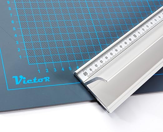 Victor 30-Inch Professional Aluminum Safety Ruler with Finger Guard Edge and Non-Slip Base - Great for Precision Cutting and Projects - Heavy-Duty Cutting Ruler for Safe Use