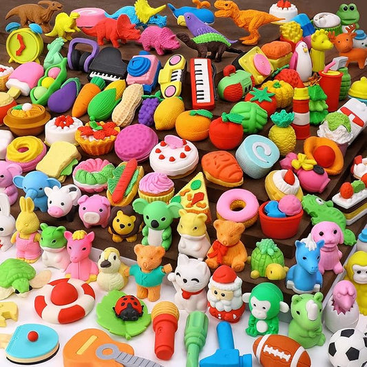 150 Pack Animal Erasers for Kids Puzzle Pencil Erasers 3D Mini Eraser Toys for Classroom Prizes Game Reward Easter Egg Fillers Goodie Bag Stocking Stuffers Treasure Box Party Favors for Kid Gifts