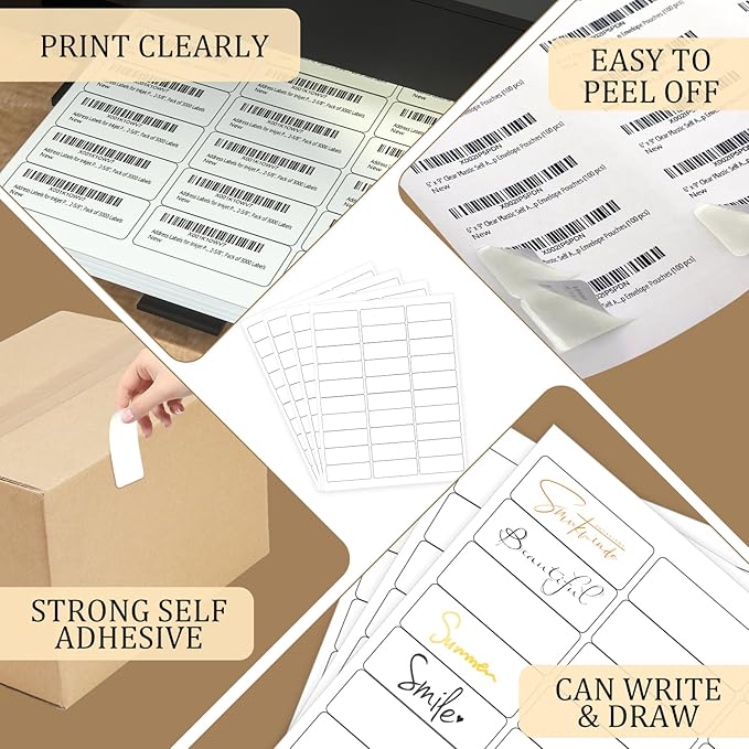 FungLam 1" x 2-5/8" Shipping Address Labels 900 Label Stickers Paper for Laser/Inkjet Printer 30 per Page Printable Mailing Labels (30 Sheets, 900 Labels)