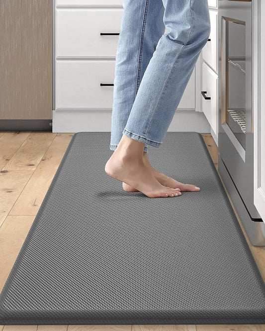 DEXI Kitchen Mat Cushioned Anti Fatigue, Non Slip Waterproof Comfort Standing Floor Rug for Kitchen, Office, Sink, Laundry, 48x20, Grey