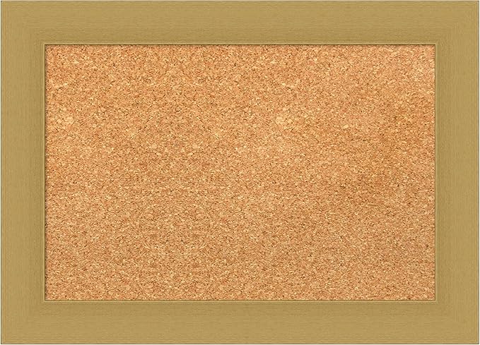 Amanti Art Natural Cork Board for Wall, 16x22 Vision Board with Gold Frame, Small Corkboard Office Decor for Home Organization, Casual Corkboard Pinboard to Display Items for Home Organization in
