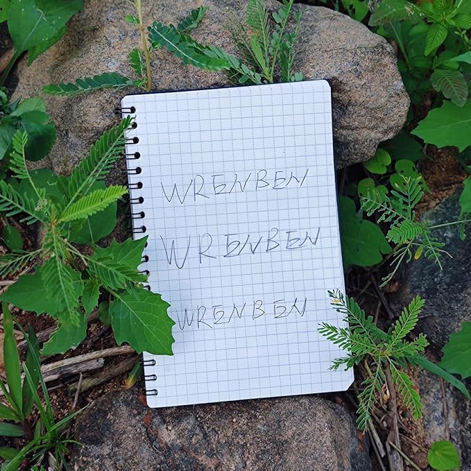 2PCS Large Weatherproof Stone Paper Spiral Notebooks 8.5" x 11" with 100 Pages Universal Pattern and PVC Cover, Waterproof Notebooks A4 Size for Outdoor Field (8.5" x 11", Blue)