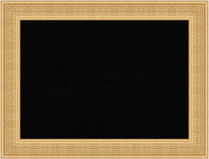 Amanti Art Black Cork Board for Wall, 26x34 Vision Board with Gold Wood Frame, Medium Corkboard Office Decor for Home Organization, Traditional Corkboard Pinboard to display items for home
