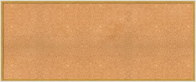 Amanti Art Natural Cork Board for Wall, 23x55 Vision Board with White Frame, Oversize Corkboard Office Decor for Home Organization, Modern Corkboard Pinboard to Display Items for Home Organization in