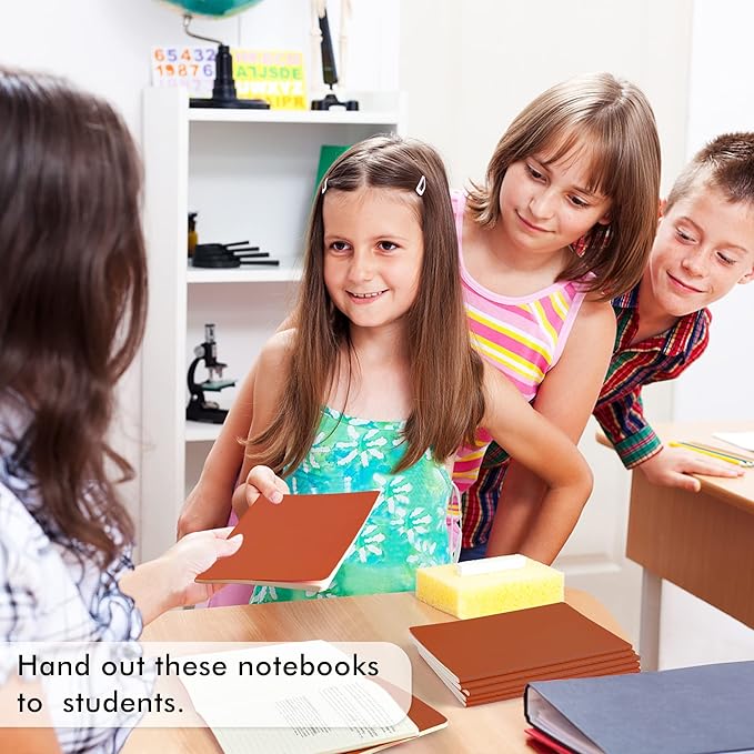 feela 36 Pack Soft Cover Journal Bulk, Lined Blank Travel Journal for Women Men Writing, Notebooks College Ruled for Work, Note Taking Notebook School Business Supplies, 8.2” x 5.5”, A5, Dark Orange