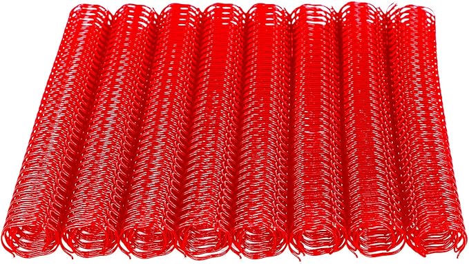 100 Pack Double Loop Wire Binding Spines, YolieraArt Wire Binding Spines, 5/8 Inch Binding Wire for Letter Size (140 Sheet Capacity, 100P, 3:1 Pitch, Red)