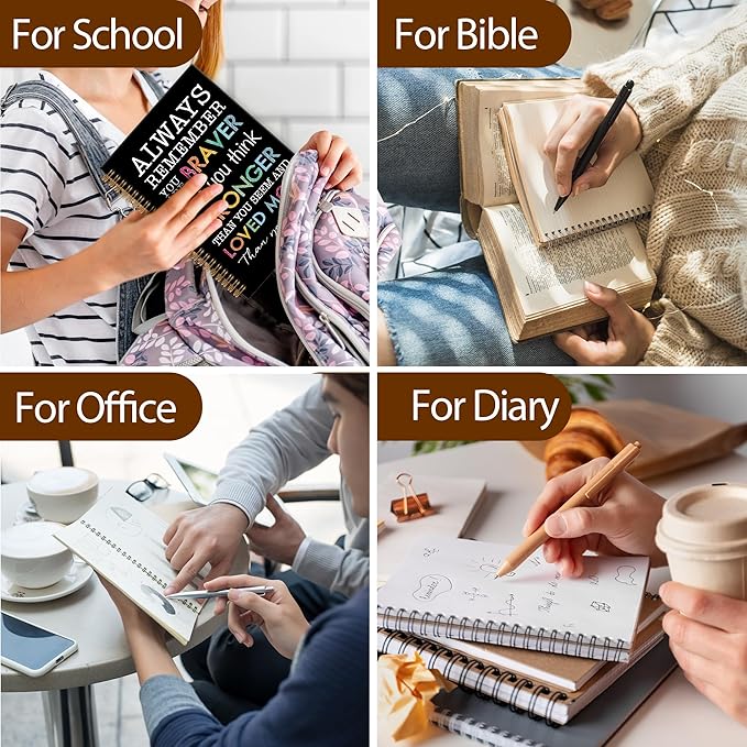 Inspirational Motivational Notebook Journal, Inspirational Gifts Spiral Notebook, You are Brave Motivational Notebooks Gifts for Women, Positive Gifts School Office Supplies, 6x8.2In（Black）