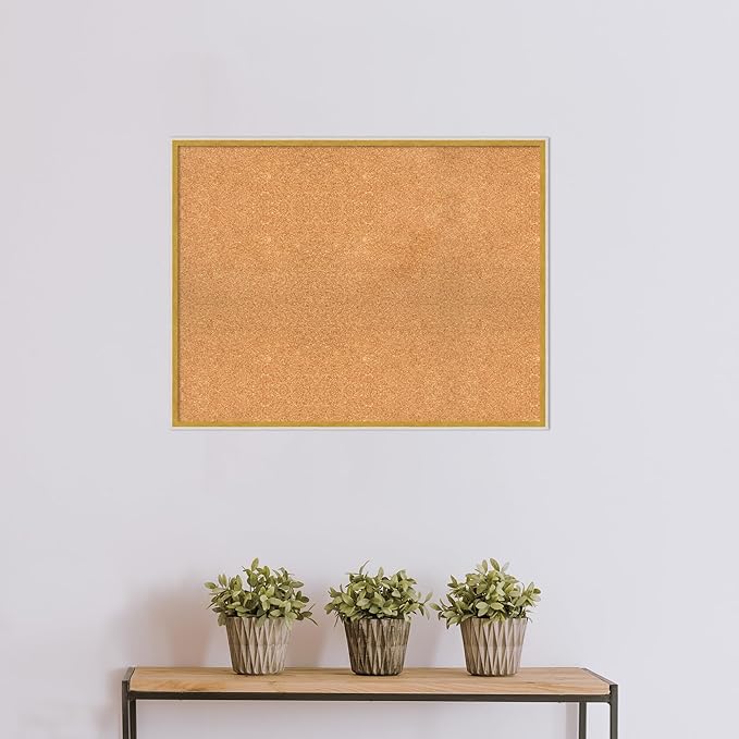 Amanti Art Natural Cork Board for Wall, 27x35 Vision Board with White Frame, Large Corkboard Office Decor for Home Organization, Modern Corkboard Pinboard to Display Items for Home Organization in