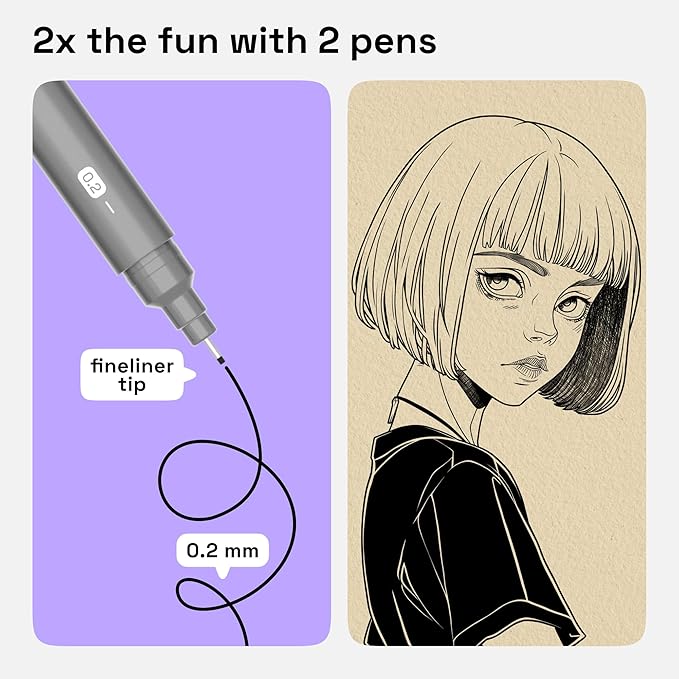 ARTISTRO Set of 2 Fineliner Pens, Black Micro Pens for Drawing, Waterproof Archival Ink, Ultra Fine Tip Pen for Illustration, Technical Pen, Sketching, Writing, Drawing, Journaling, Pair of Fine Tip