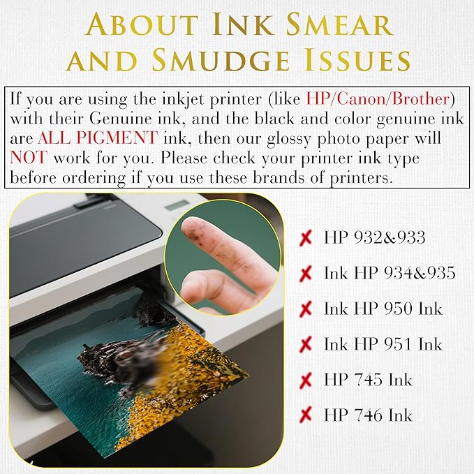 A-SUB Inkjet Glossy Photo Paper 8.5X11 Inches 48lb 180gsm Professional Glossy Photographic Paper for Inkjet Printers Dye Ink 100 Sheets