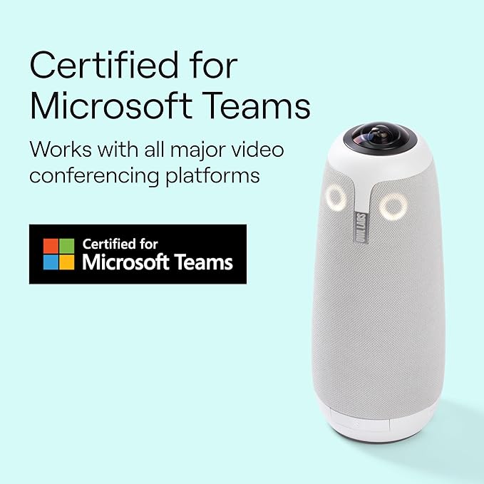 Owl Labs Meeting Owl 3 - 360° 1080p HD Conference Room Camera, AI-Driven Speaker-Tracking, 18-Foot Mic Pickup - Certified for Microsoft Teams - Works with Zoom, Google Meet - Plug & Play Setup