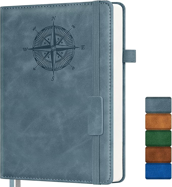 Notebook Journal for Women Men: Leather Journal for Writing, Hardcover College Ruled Journals Notebooks with Thick Paper, Large A4 Daily Journal for Travel, Diary, Gifts for Teens, 8.5"×11", Deepblue