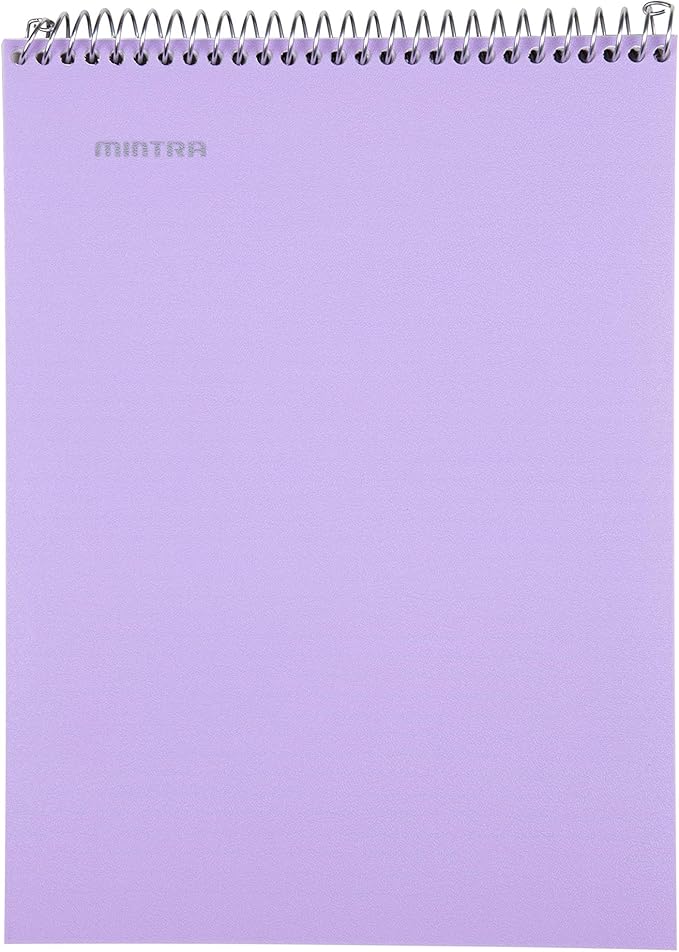 Mintra Office TOP BOUND Durable Spiral Notebooks (Lavender, Salmon, Sage Green, College Ruled 3pk)