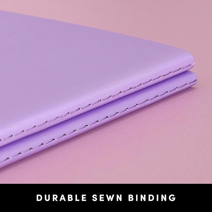 PAPERAGE Soft Cover Lined Journal Notebook, 2 Pack, (Lavender), 100 Pages, Large 7.5 inches x 9.5 inches, College Ruled, Ideal for Note Taking & Travel Journal