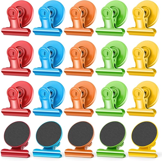 20 Pack Fridge Magnet, Multicolor Magnetic Clips Whiteboard Magnets, Magnet Clips Heavy Duty Refrigerator Magnets for Photo Displays, Home, Office, Classroom