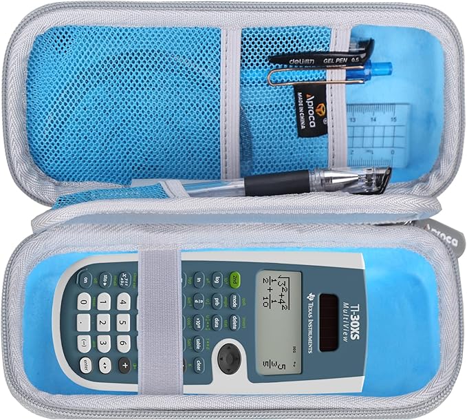 Aproca Blue Hard Storage Case, for Texas Instruments TI-30XS MultiView Scientific Calculator and Accessories (Case Only)