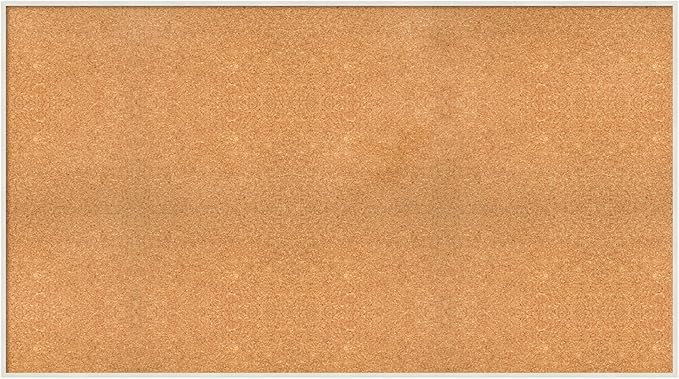 Amanti Art Natural Cork Board for Wall, 31x55 Vision Board with White Frame, Oversize Corkboard Office Decor for Home Organization, Modern Corkboard Pinboard to Display Items for Home Organization in