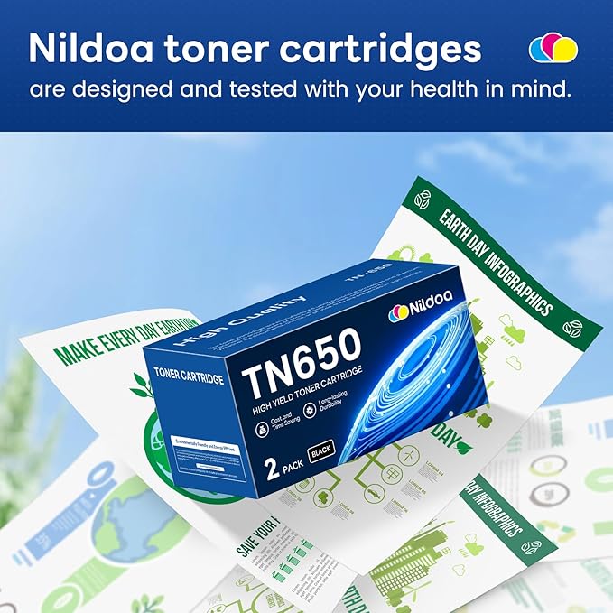 TN650 TN-650 Toner Cartridge Black 2 Pack Replacement for Brother TN-650 TN650 MFC-8690DW MFC-8480DN MFC-8890DW Printer Toner