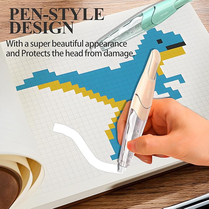 White Correction Tape, Retractable Refillable Correction Tape, With Smooth Pull Out Tape Applicator, Aesthetic Cute Correction Pen for Office Supplies