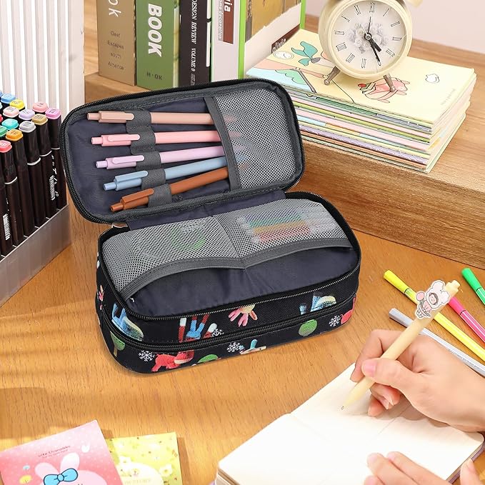 Pencil Cases for kids, Large Capacity Pencil Pouch, Office College School Marker Organizer Case pen for Men Women Adult Teens