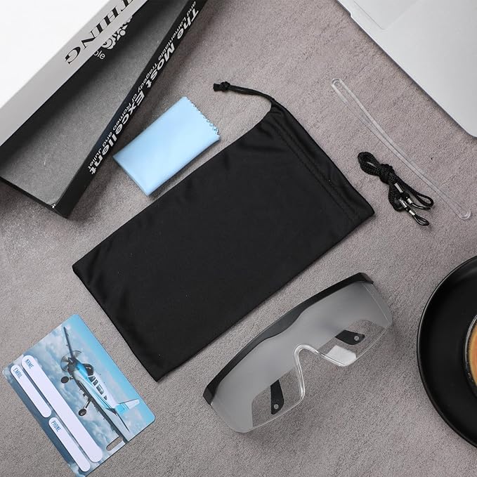 Aviation Flight Training Glasses Adjustable View Limiting Goggles Device with Glasses Box and Tag(Clear)