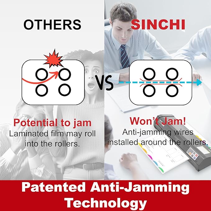 SINCHI Auto Sense, 3-10 mil Laminating Machine for Office and School, 50-Second Warm-up, 40 Inches/Minute, Never-Jam, Heavy Duty, 13-inch Thermal Laminator Machine 11x17