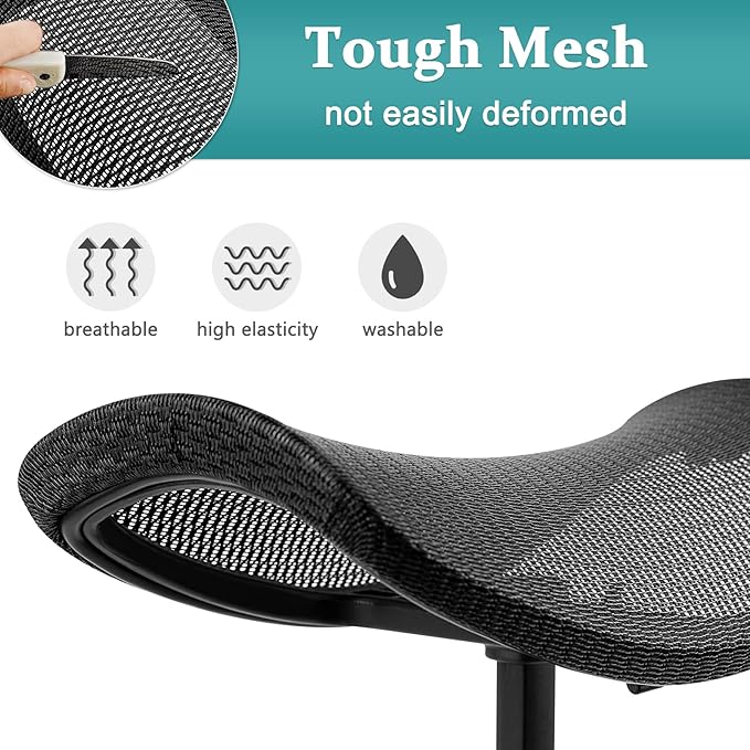 Footrest for Desk Adjustable Height 2-in-1 Function Rotatable Ergonomic Under Desk Footrest Ottoman Stool Rolling Leg Rest for Home Office (Black)