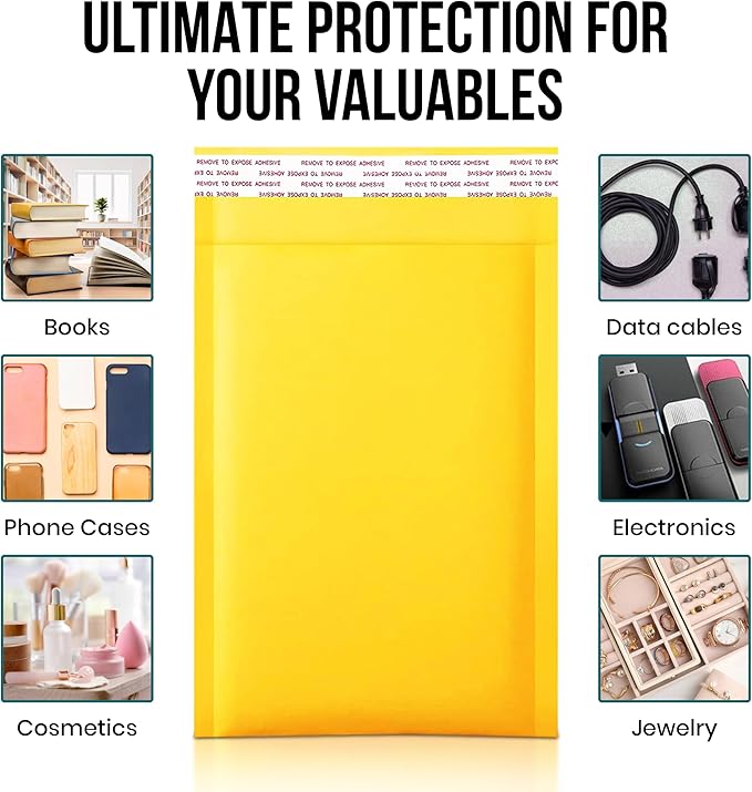 Levex - #0000 4" x 6" [100 Pack) Kraft Bubble Mailers, Padded Envelope Mailers, Packing Envelope & Mailing Bags for Shipping