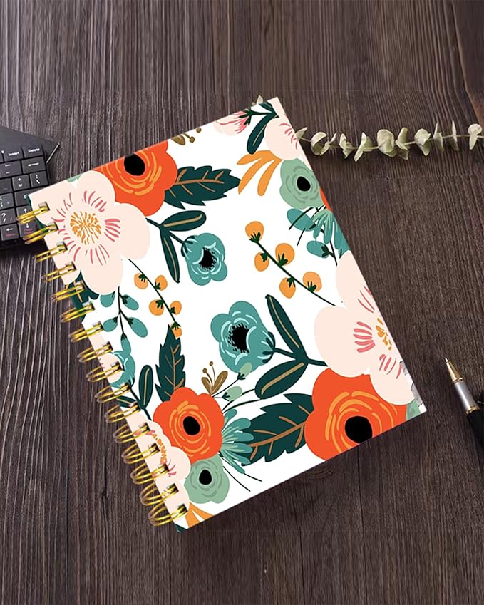 iampanda Spiral Journal Notebook,Strong Twin-Wire Binding with Premium Paper for Girl Women,Fashion Design 60 Sheets A5 College Ruled Notebook/Journal,Perfect for School Office Home Gifts,Colorful
