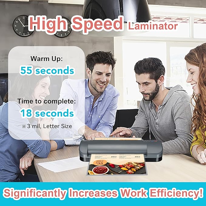 SINCHI 13-Inch Thermal Laminator & Foil Applicator, 3–10 Mil, 4-Roller, 55s Warm-Up, 40 in/Min, Auto Shutoff, Commercial-Grade Laminating Machine with 10 Pouches for Office, School, Crafts & DIY