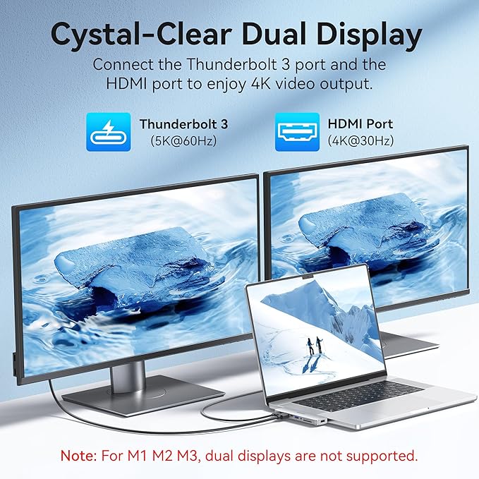 USB C Adapter HDMI USB Multiport Hub,8 in 2 Accessories with HDMI,Thunderbolt 3,USB C and 3 USB A 3.0 Data Ports SD TF Card Reader, Audio(Sliver)